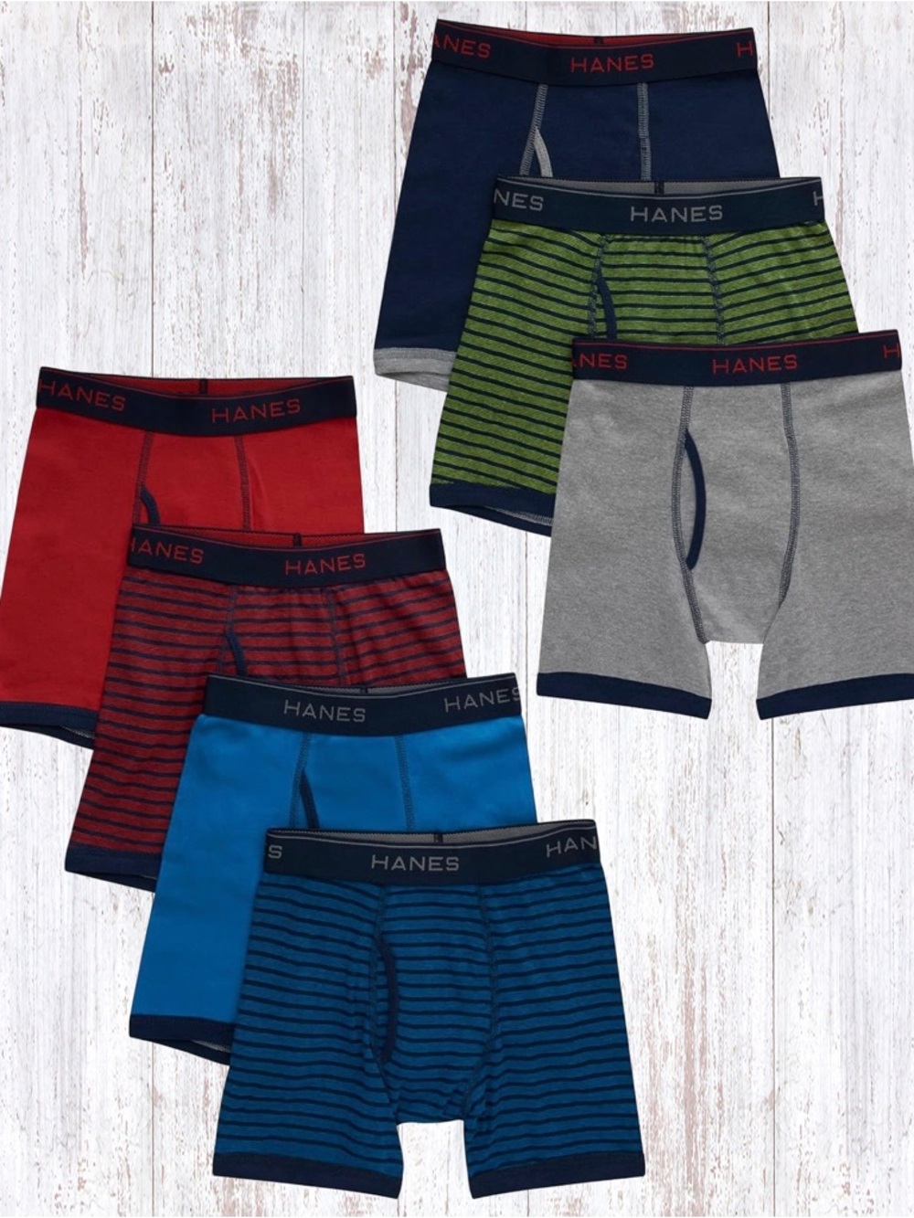NWT Hanes Boys Comfort Flex Tagless Boxer Briefs 8 Pack Size Medium (8-12) Blue